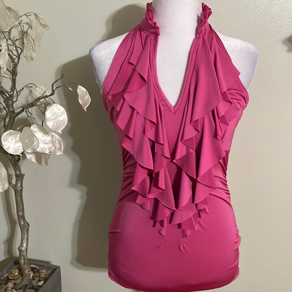 BODY CENTRAL PINK FITTED TOP